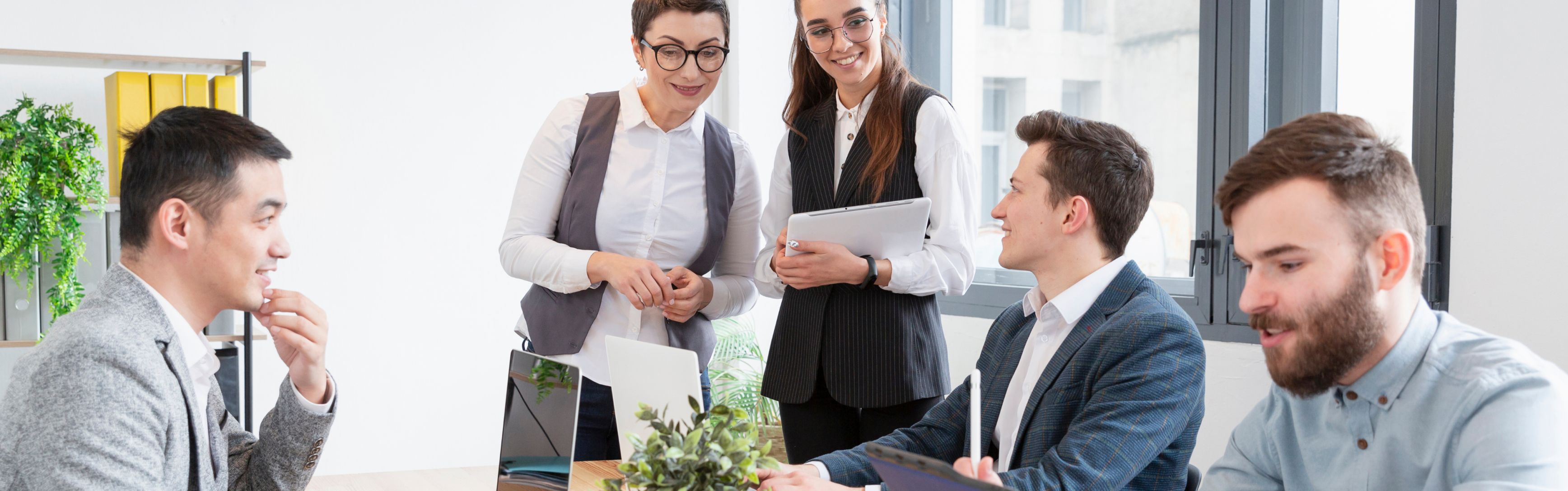 Consultants in conversation with a client